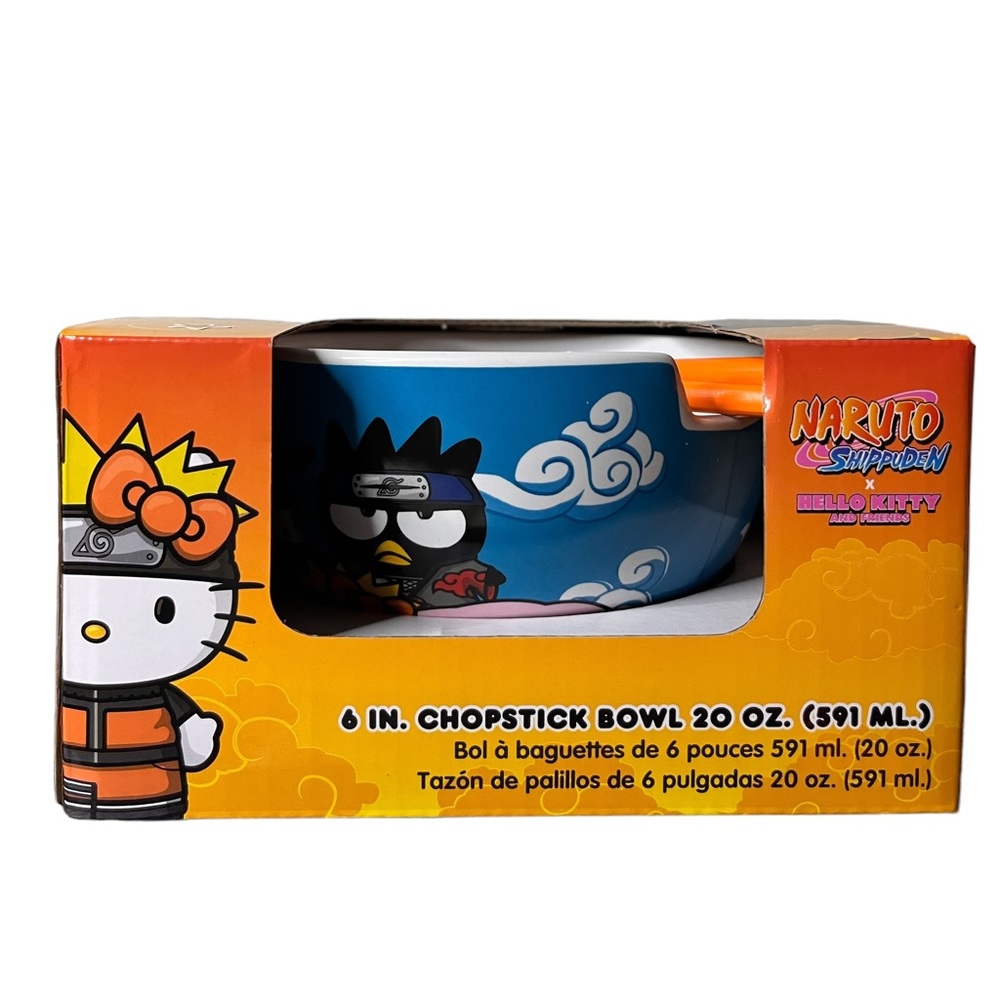 Naruto x Hello Kitty Ramen Bowl & Chopsticks Set - NEW/Factory Sealed